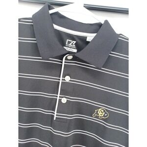 Cutter & Buck Drytec Mens Large Striped Short Sleeve University Of Colorado...